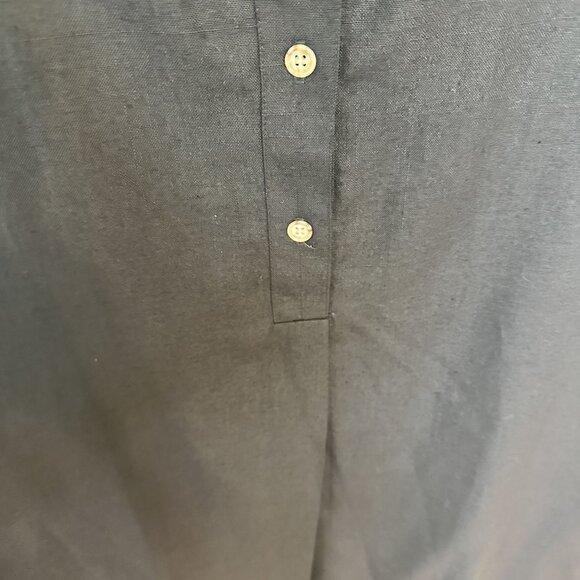 Vintage Orvis Womens Black Maxi Dress Size 12 Large Short Sleeve Button Up Rayon - Picture 9 of 11